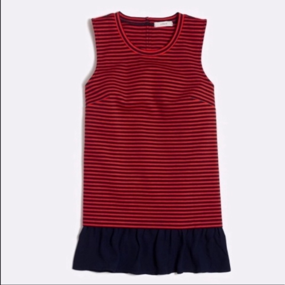 J. Crew Striped Tank with Ruffle Bottom